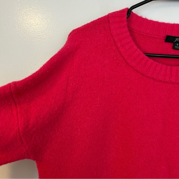 J. Crew Bright Pink Wool/Alpaca Blend Pullover Crewneck Sweater Size Small - Picture 3 of 9